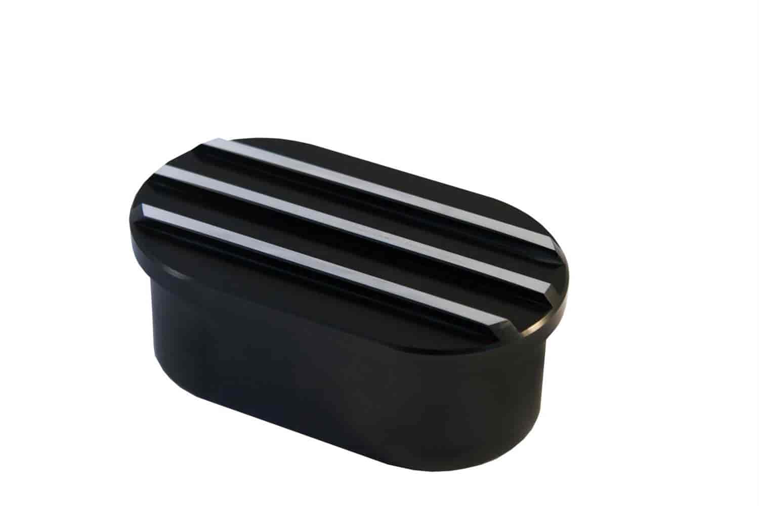 Valve Cover Breather [Silverline Finish (Black Anodized w/Machined Ribs)]
