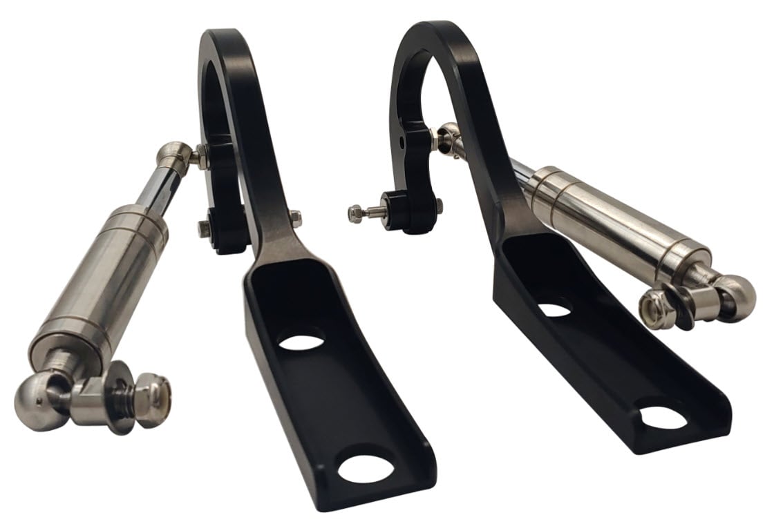 TH-6769CAM-B Aluminum Trunk Hinges for 1967-1969 Chevy Camaro [Black Anodized]