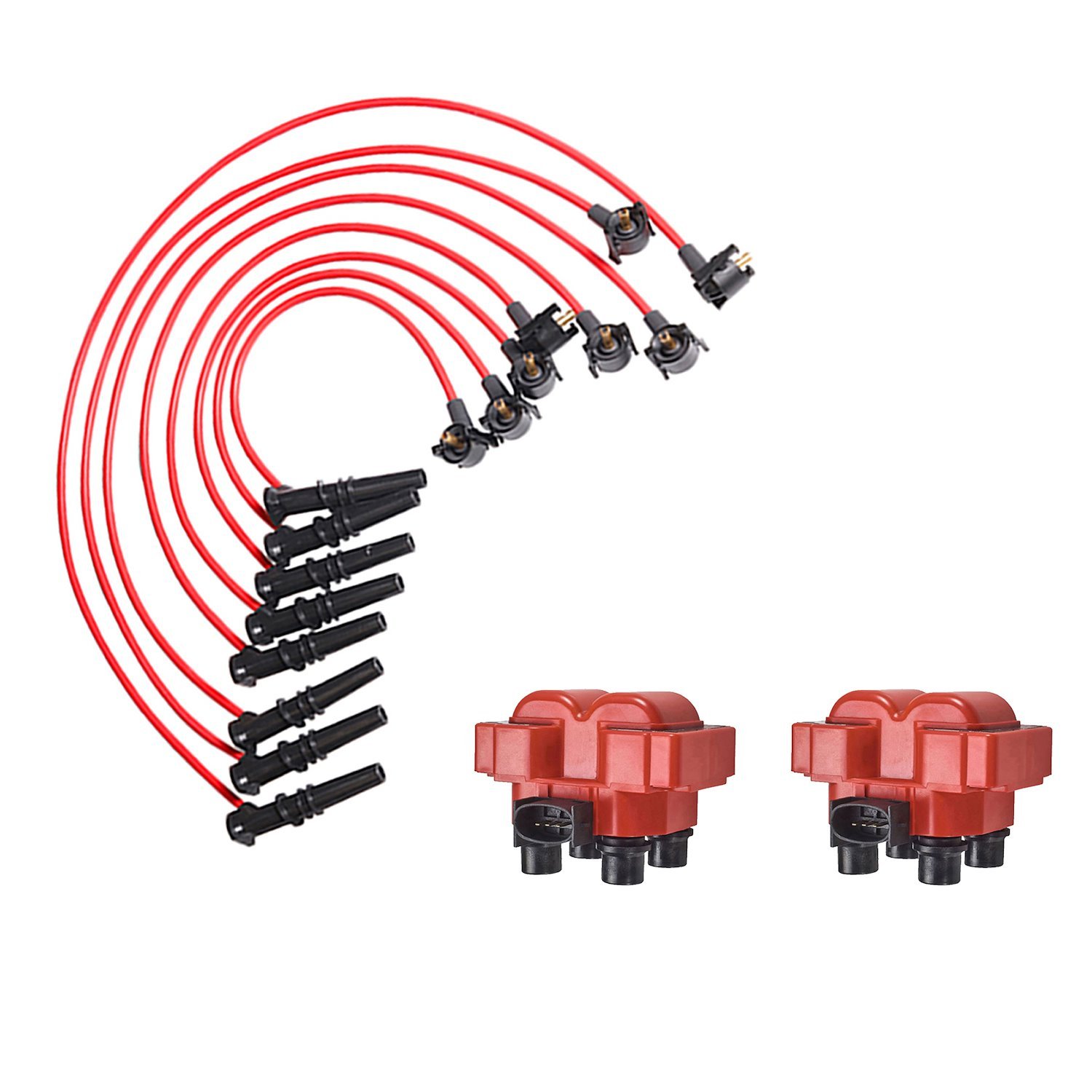 High-Performance Ignition Coil and Spark Plug Wire Kit for Ford F-150/F-250, Lincoln Mercury