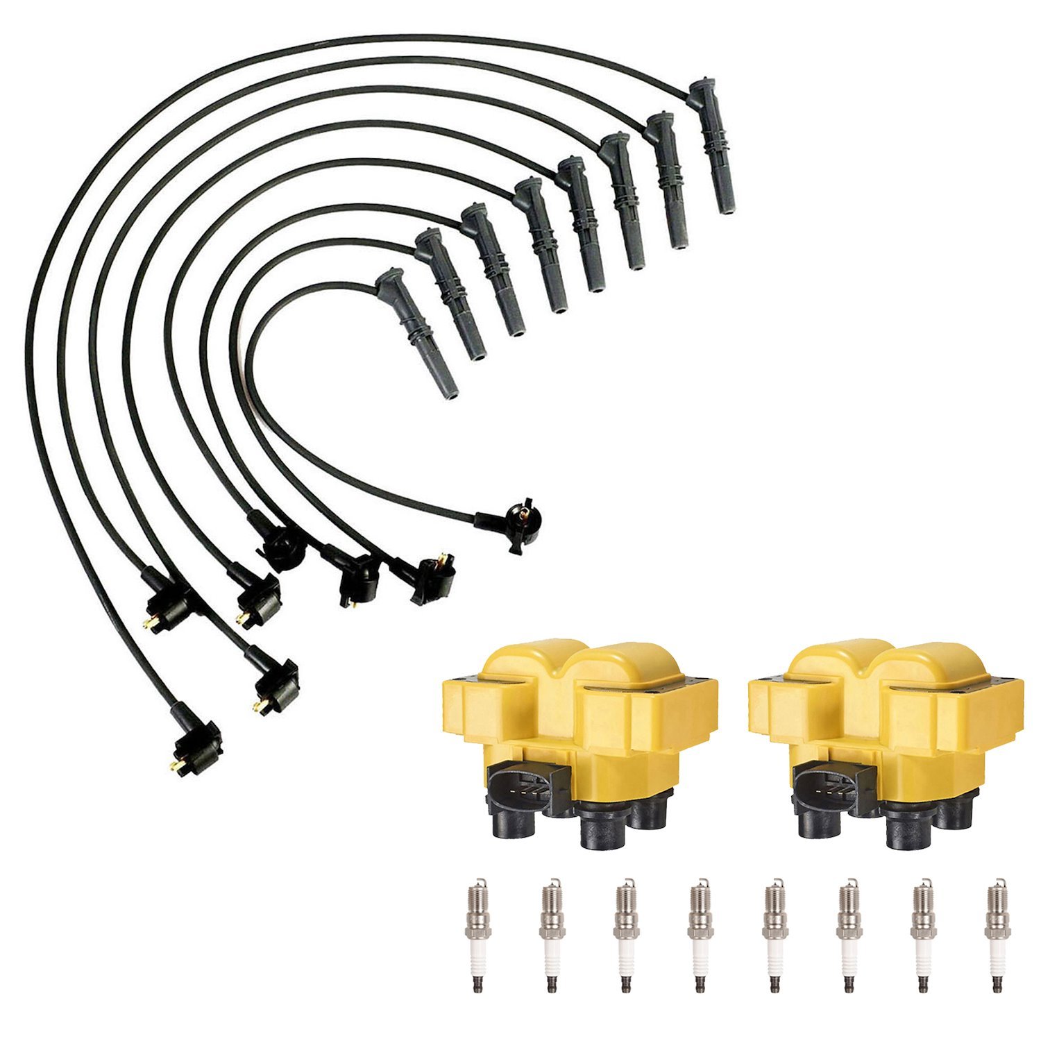 High-Performance Ignition Coil, Spark Plug, and Spark Plug Wire Kit for Ford F-150/F-250, Lincoln Mercury
