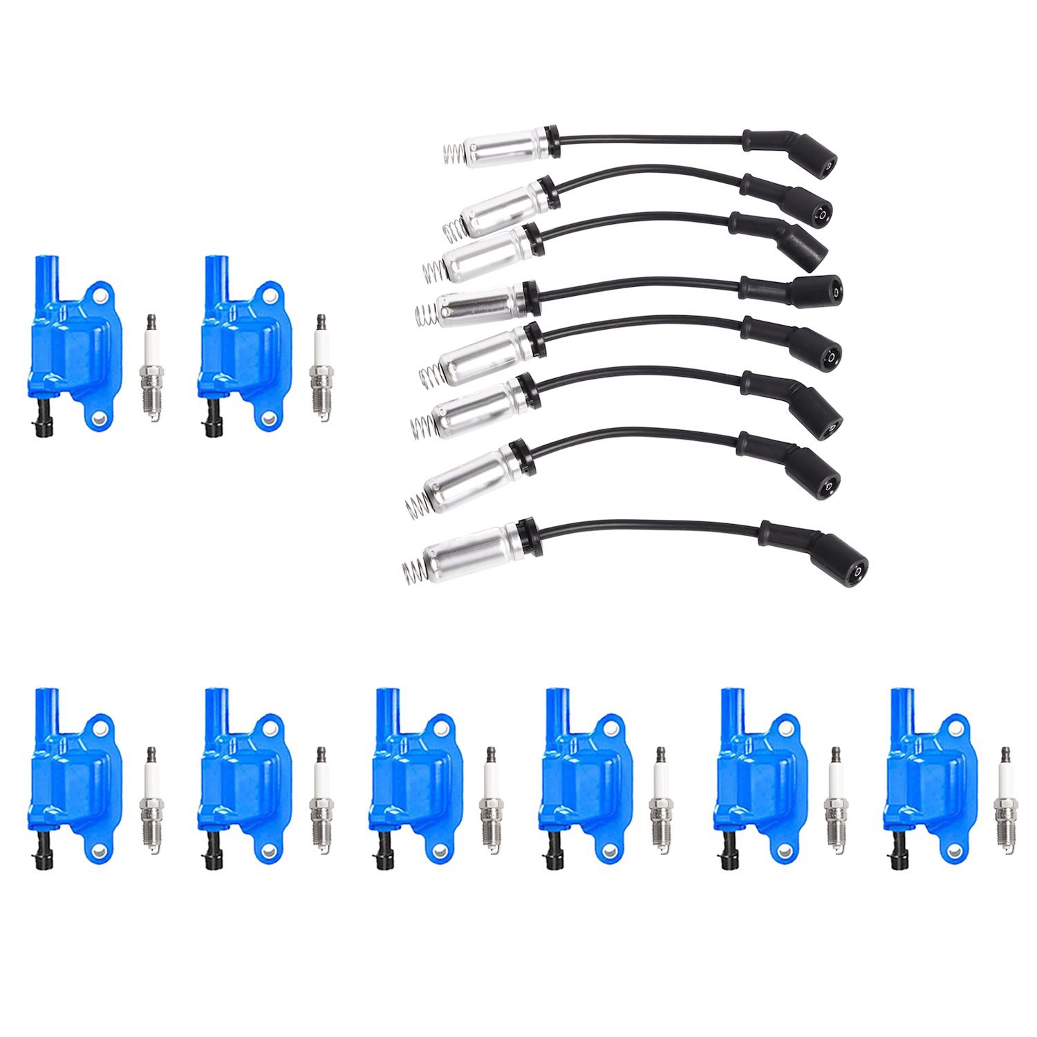 High-Performance Ignition Coil, Spark Plug, and Spark Plug Wire Kit for GM 5.3L/6.0/6.2L