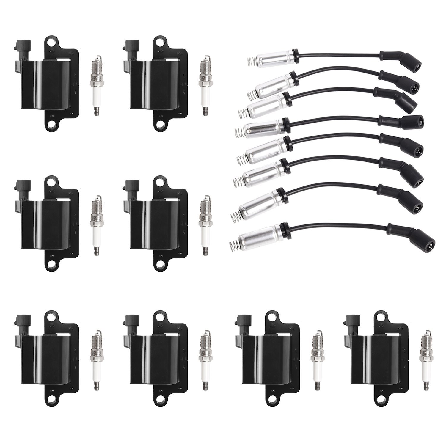 OE Replacement Ignition Coil, Spark Plug, and Spark Plug Wire Kit, Chevrolet Tahoe, GMC Yukon