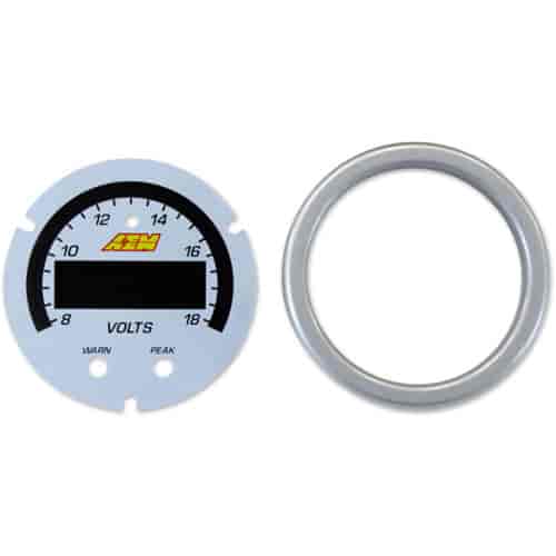 X-Series Volt Gauge Accessory Kit Includes Silver Bezel And White Faceplate