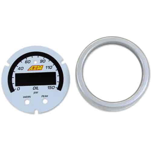 X-Series Oil Pressure Gauge Accessory Kit Includes Silver Bezel And White Faceplate