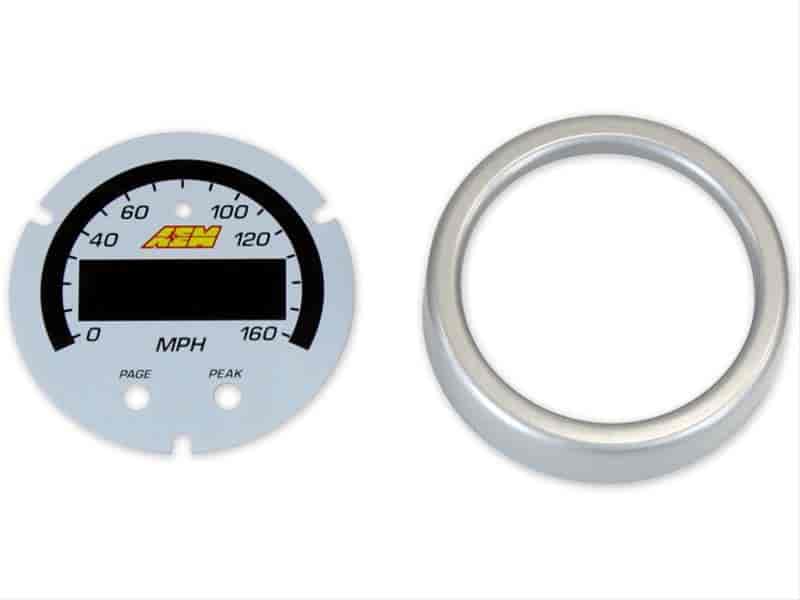 X-Series GPS Speedometer Gauge Accessory Kit Includes Silver Bezel And White Faceplate