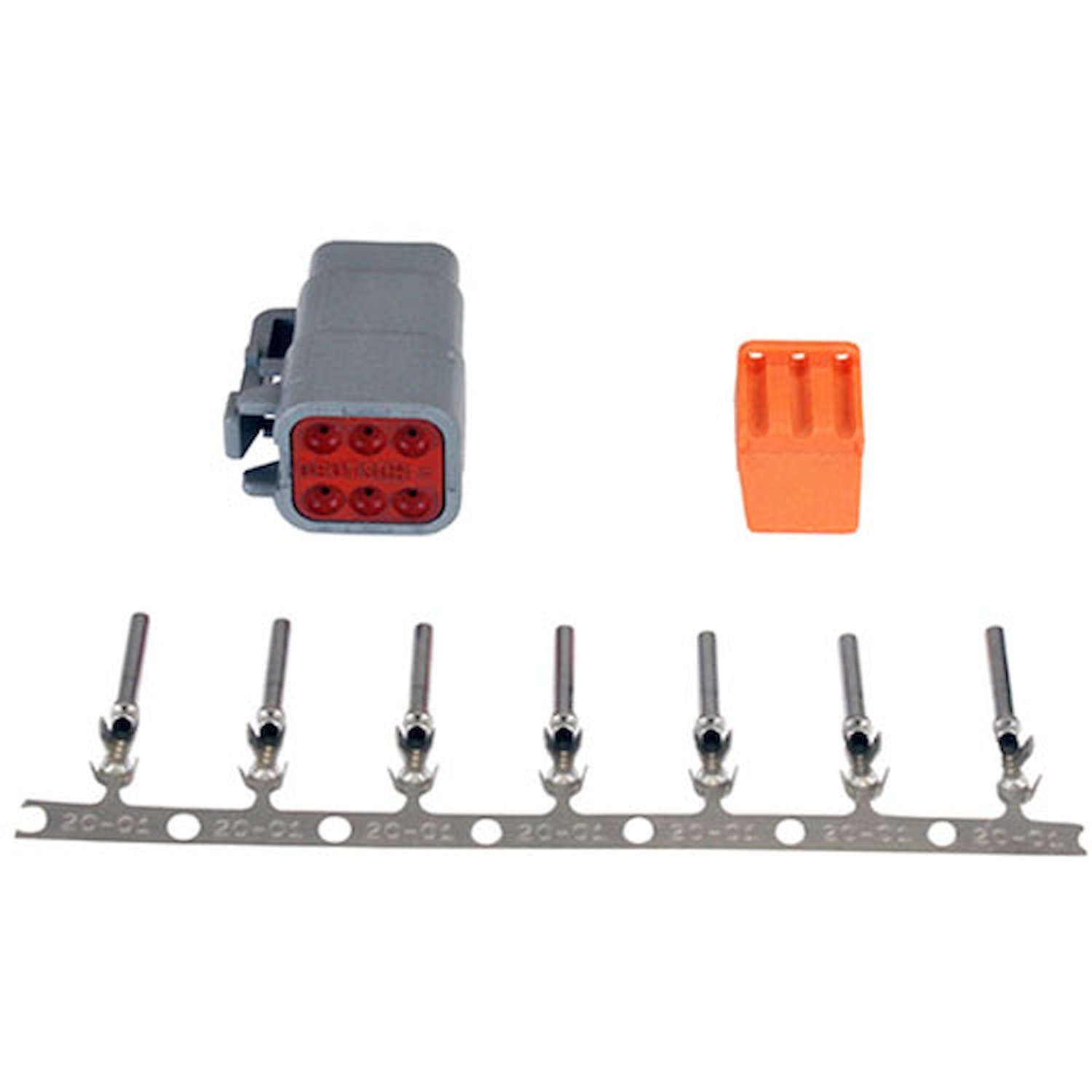 DTM-Style 6-Way Plug Connector Kit Includes Plug, Plug Wedge Lock And 7 Female Pins