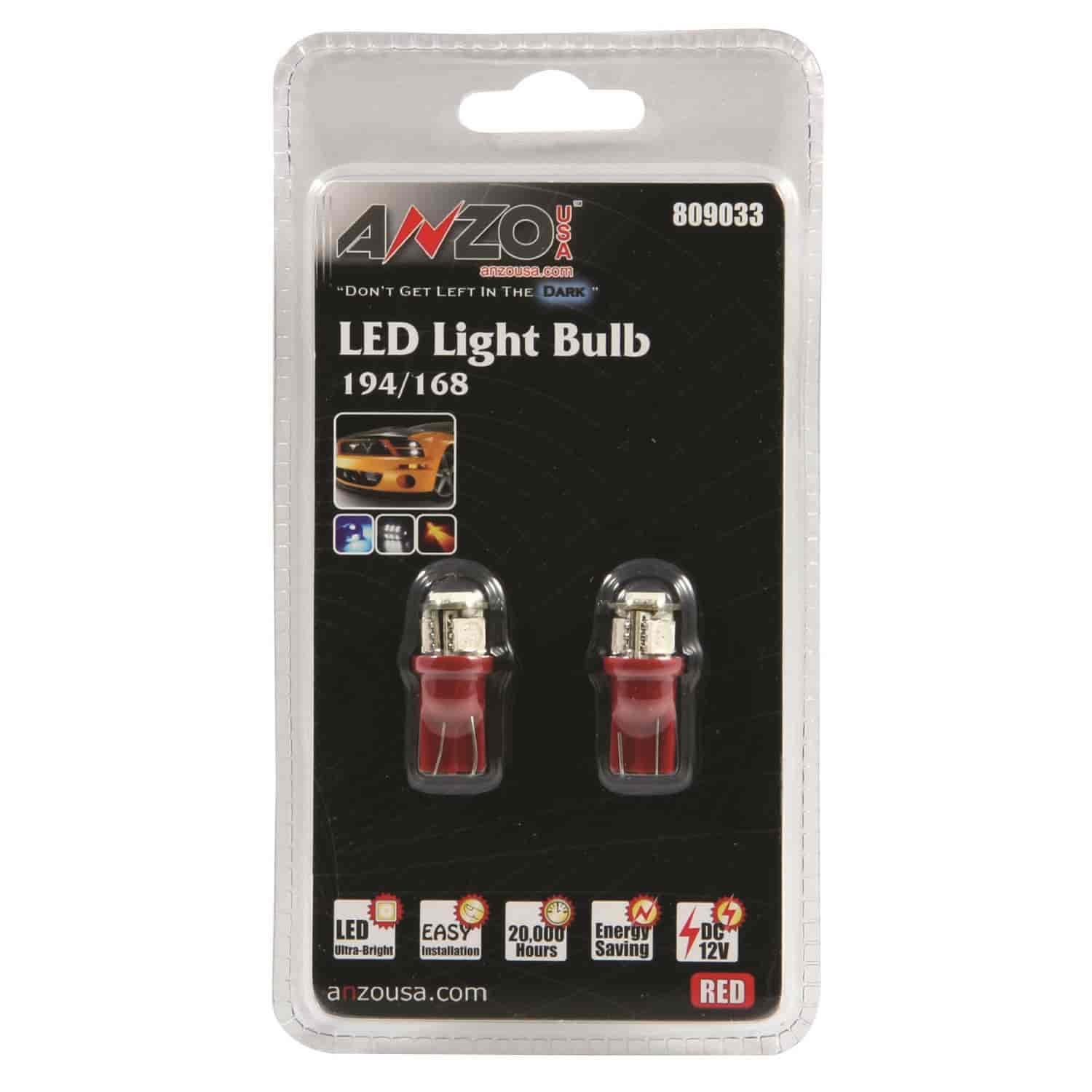 LED Universal Light Bulb 194/168 Red -4