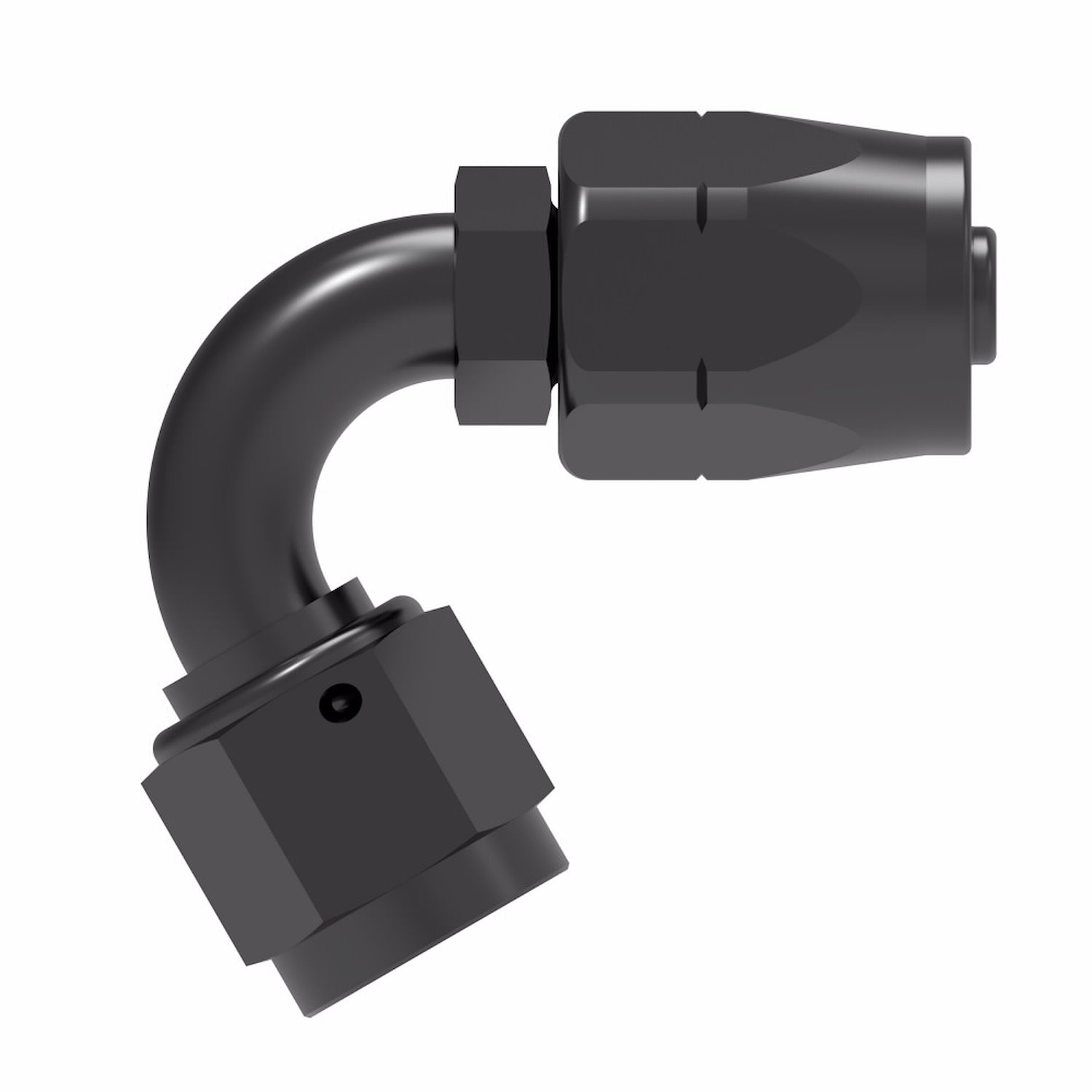 Reusable Hose End Fitting, -16 AN Hose Size, 120-Degree [Black Anodized Finish]