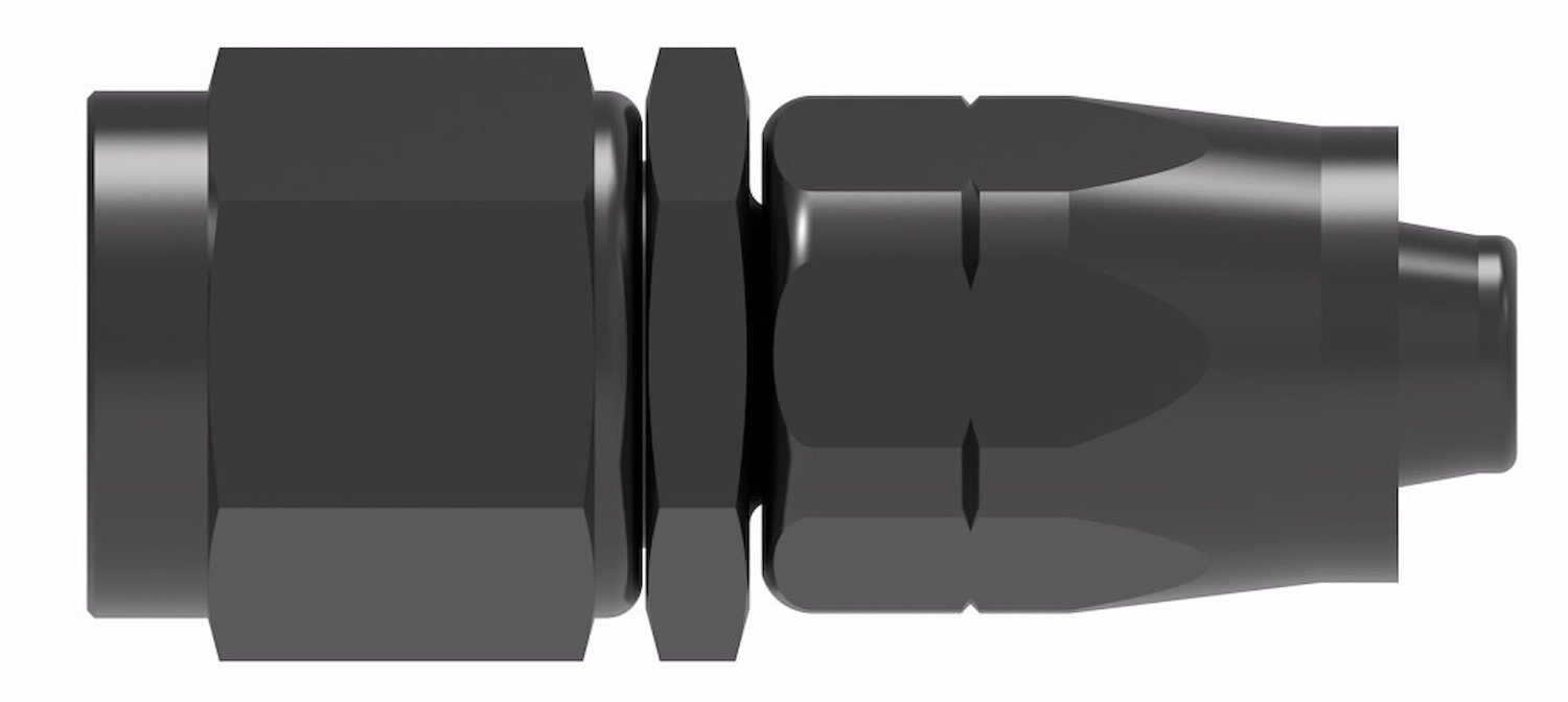 Reusable Hose End Fitting, -06 AN Hose Size, Straight [Black Anodized Finish]