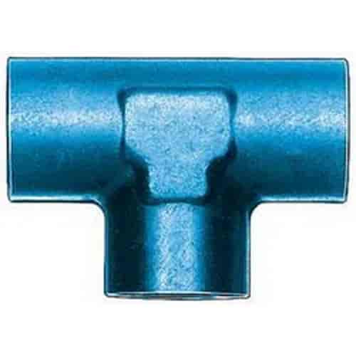 1/8in. Pipe x 1/8in. Pipe x 1/8in. Pipe Aluminum Blue Anodized - Female Pipe Tee