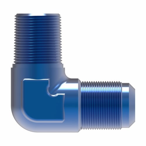 Male AN To Pipe Adapter [-12 AN Male, 90 Degree, Blue]