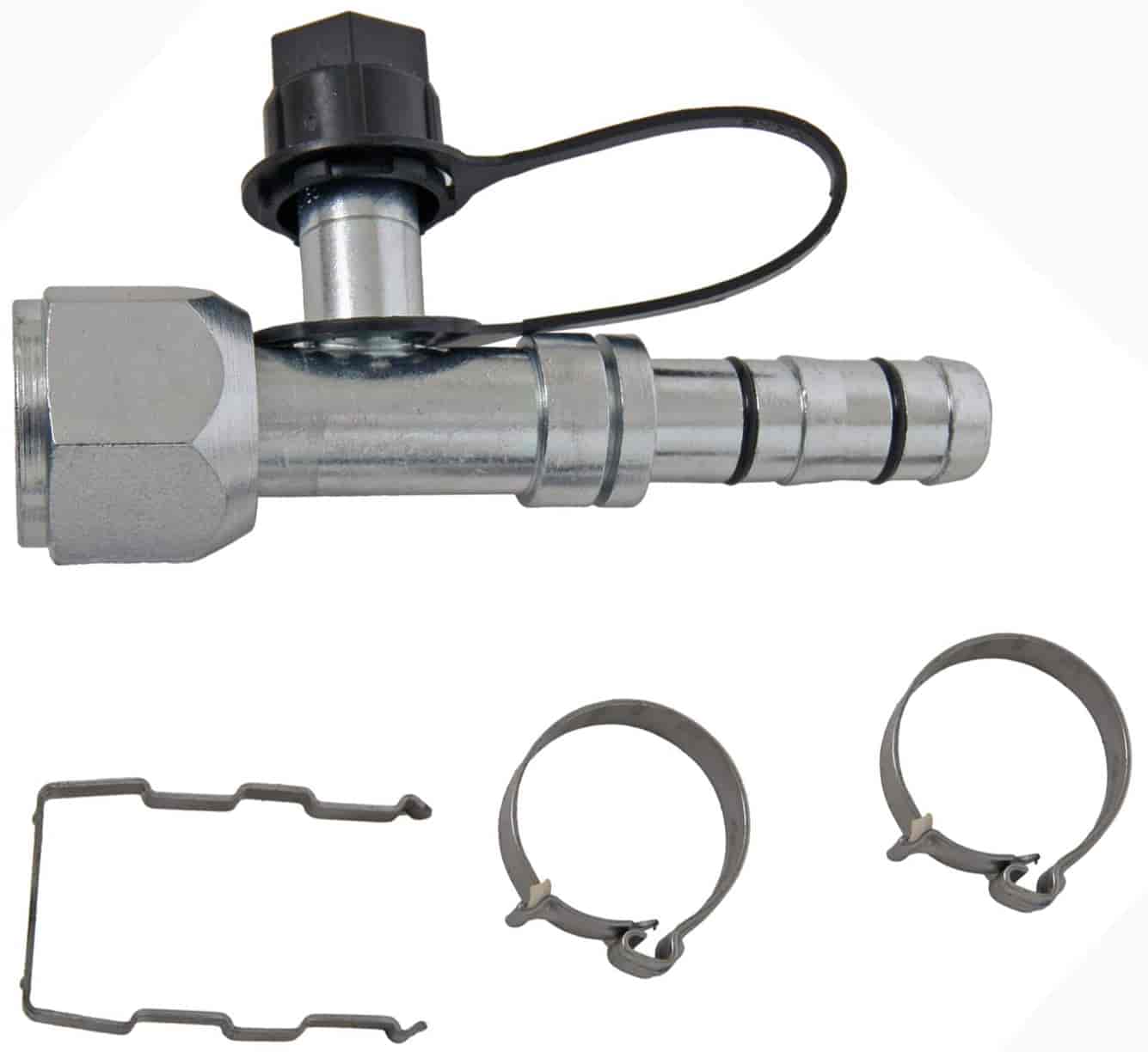 EZ Clip A/C Fitting Kit Hose Size: -10 (1/2 in.) - Straight, with Low-Side Charge Port (R134A)