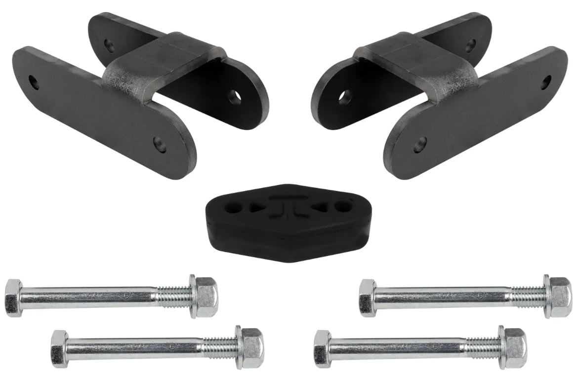 Leaf Spring Shackle Lift Kit fits Select Late-Model GM Colorado/Canyon, +2 in. Rear Lift Height [Bare Finish]