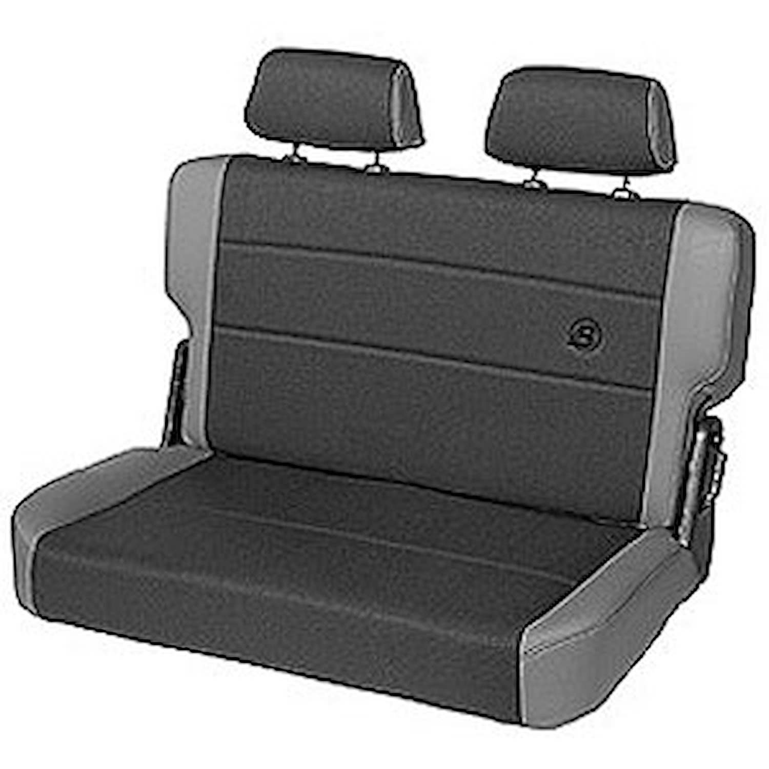 Trailmax II Fold-N-Tumble Seat, Charcoal, Rear/Second Seat, Vinyl w/Center Fabric Insert,