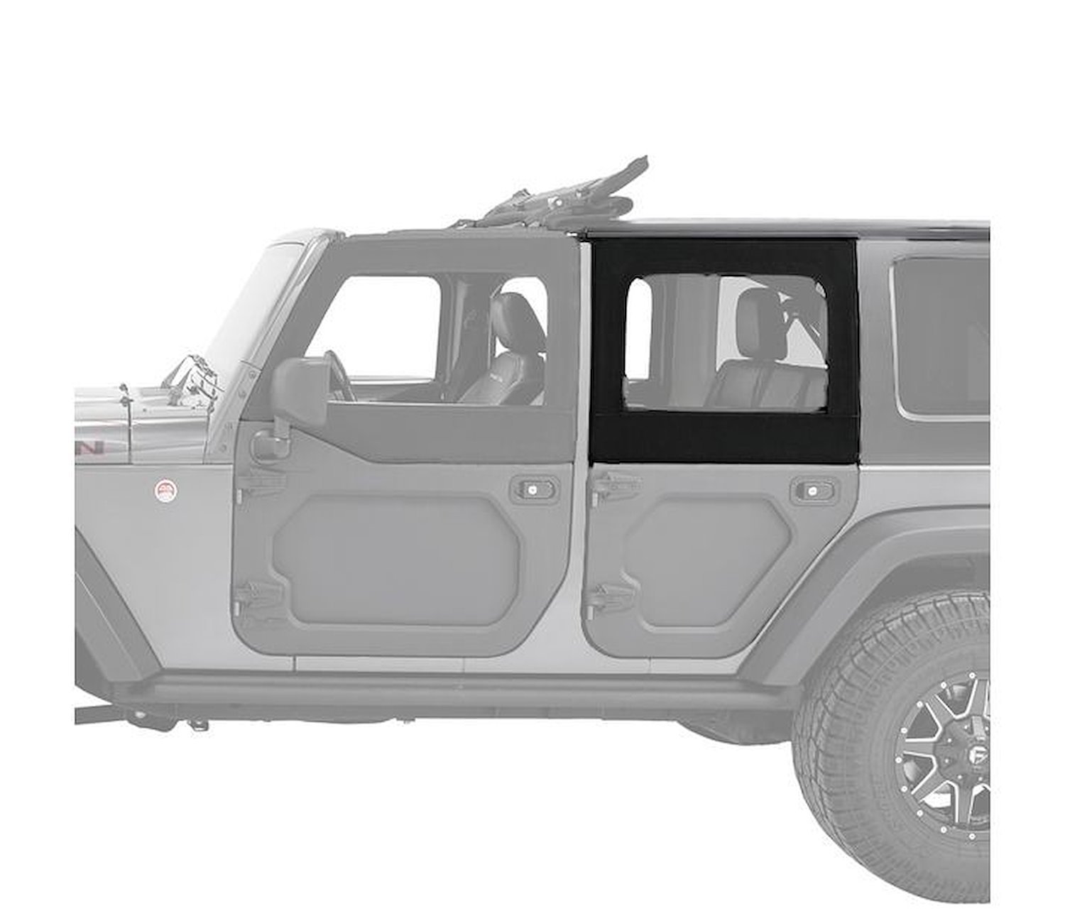 Twill Upper Rear Doors, 2007-2018 Jeep Wrangler JK Unlimited