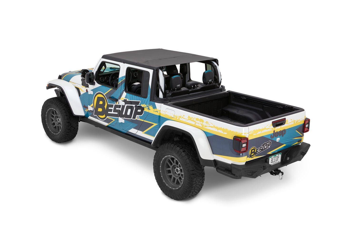 Header Extended Safari Cable Style Bikini Top, Black Diamond, Incl. Windshield Header, Requires Soft Top Door Sorrounds,