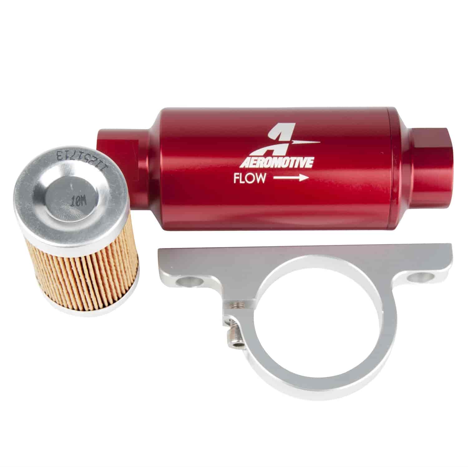 In-Line Fuel Filter w/Mounting Bracket -10AN inlet/outlet