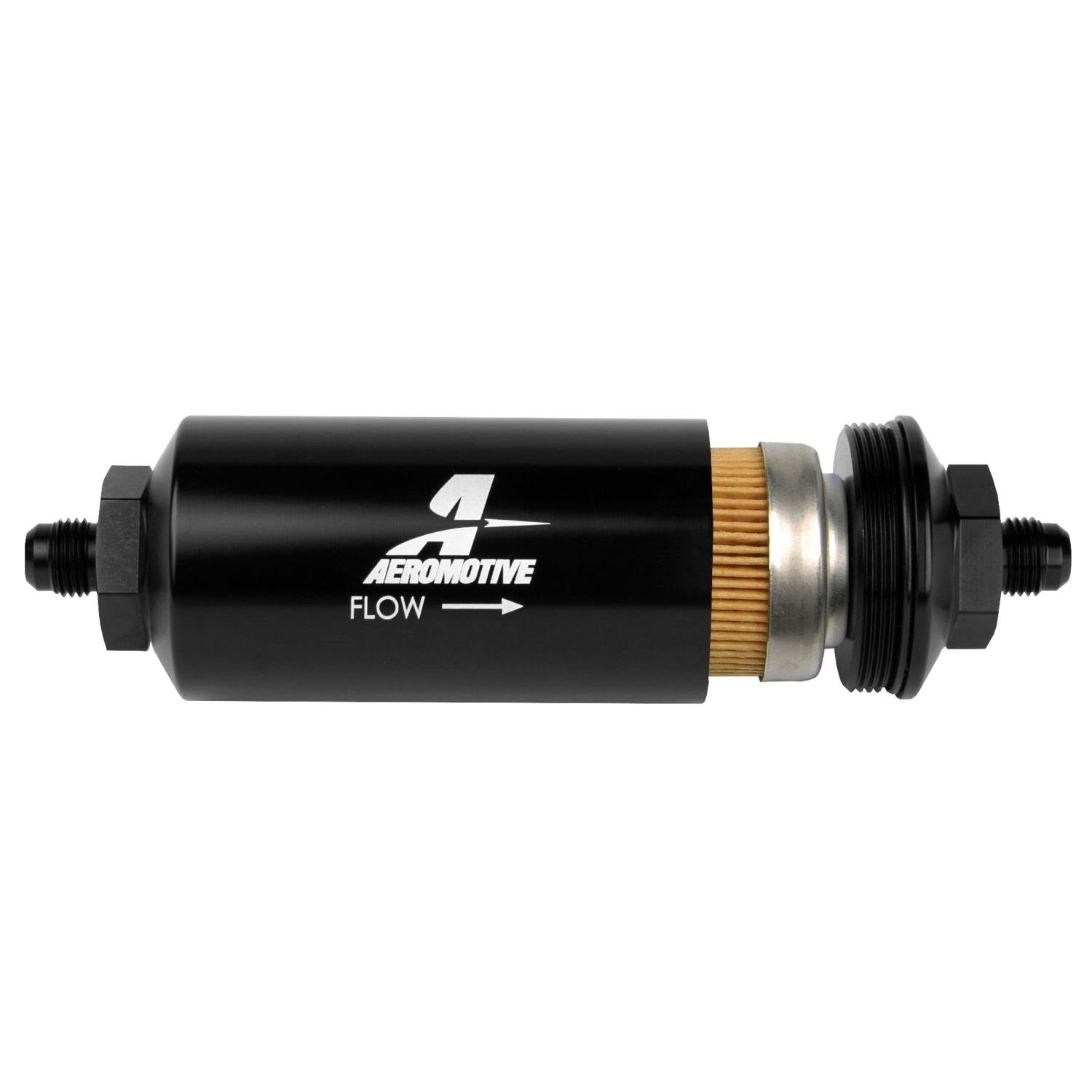 12347 In-Line Fuel Filter -6AN Male Inlet/Outlet Ports