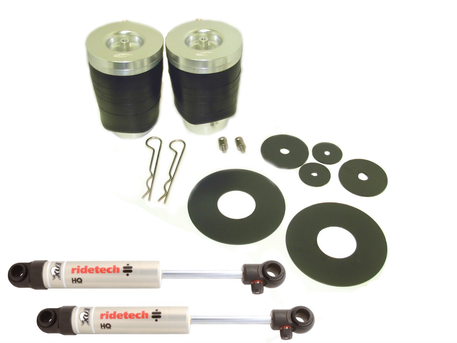 Rear CoolRide kit for 65-70 Cadillac. Includes air springs/ brackets/ HQ Series shocks/ and hardware