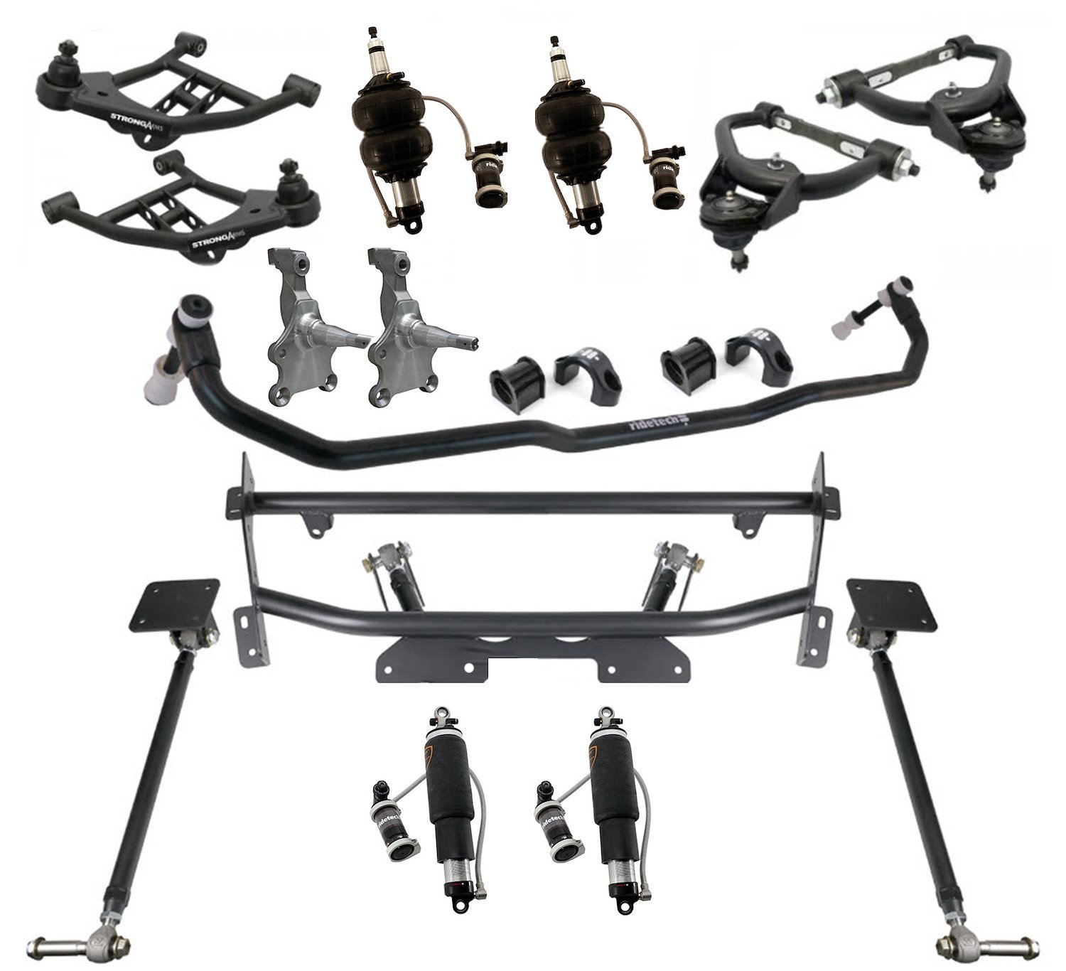 11260398 Complete Air Suspension System With TQ Series Shockwaves for Select 1968-1974 GM Cars