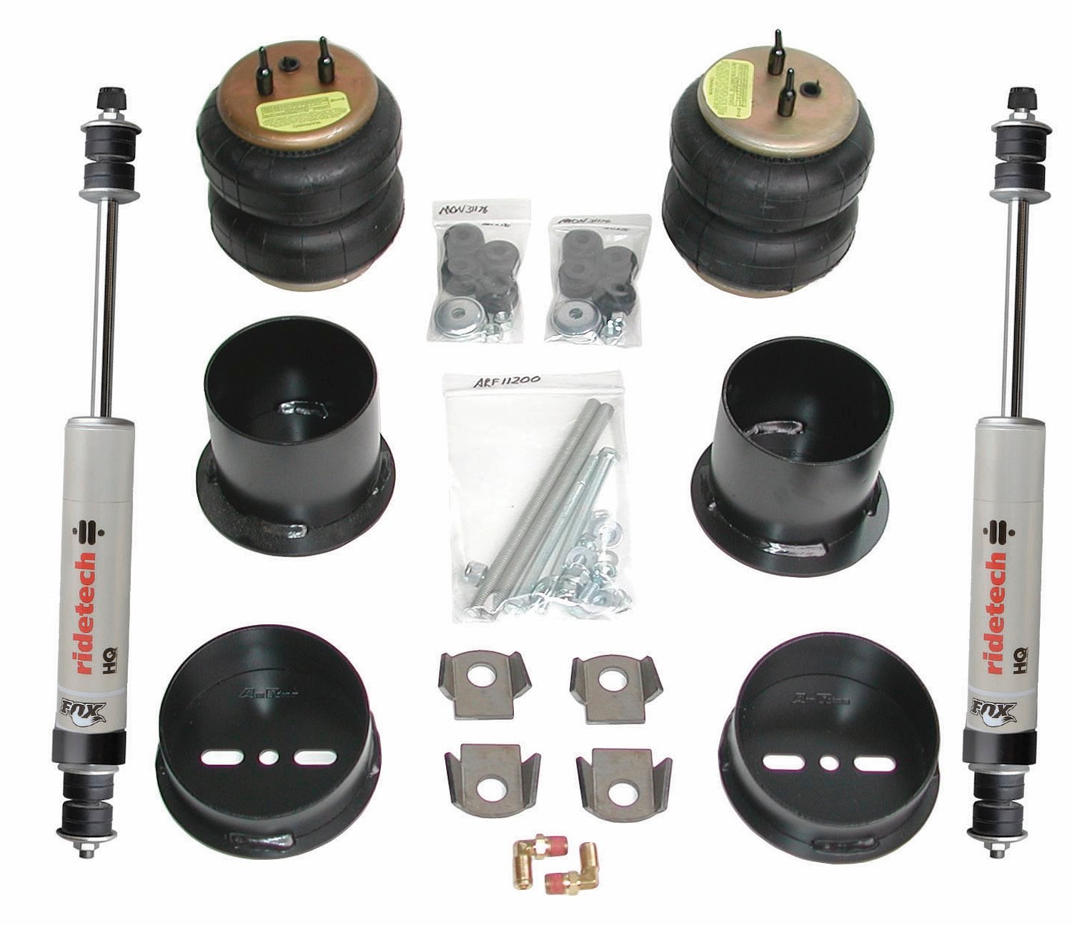Front CoolRide kit for 55-57 Thunderbird. Includes air springs/ brackets/ HQ Series shocks/ shock mo