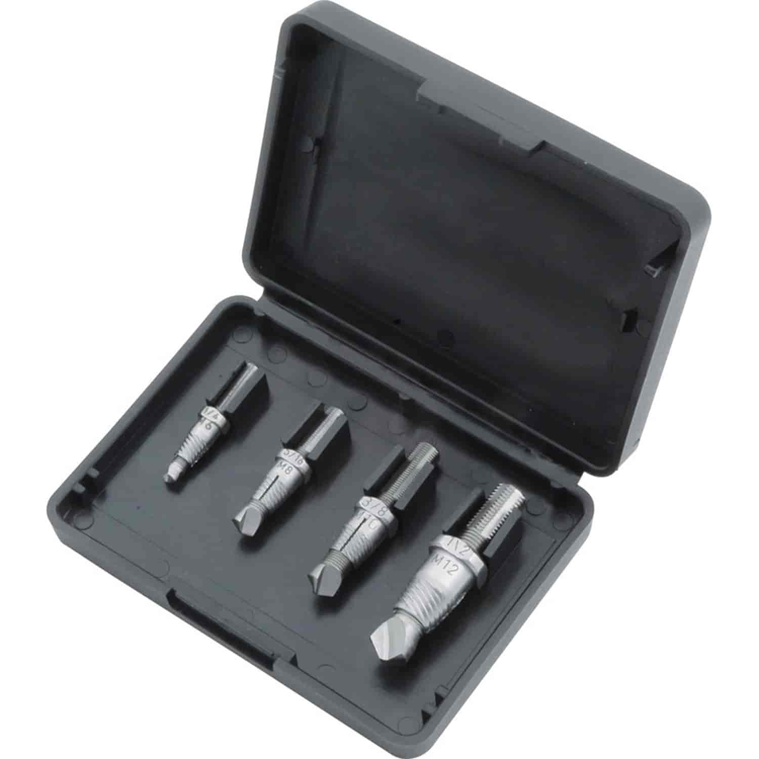 Bolt Extractor Kit Includes: 1/4" (M6), 5/16" (M8), 3/8" (M10), 1/2" (M12)