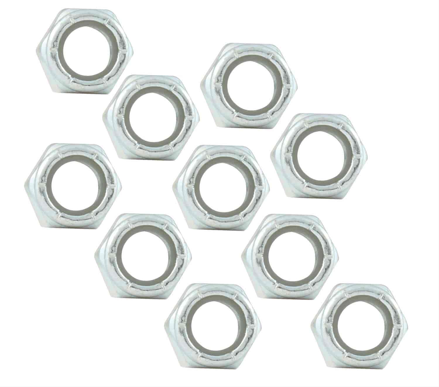 Fine Thread Hex Nuts With Nylon Inserts 3/8"-24