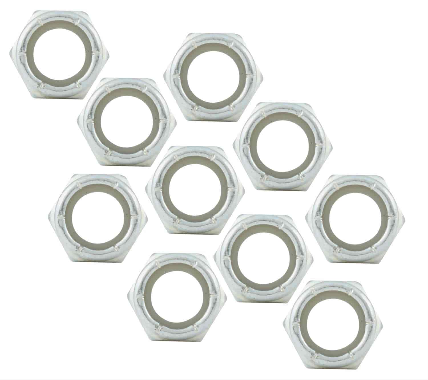 Fine Thread Hex Nuts With Nylon Inserts 7/16"-20