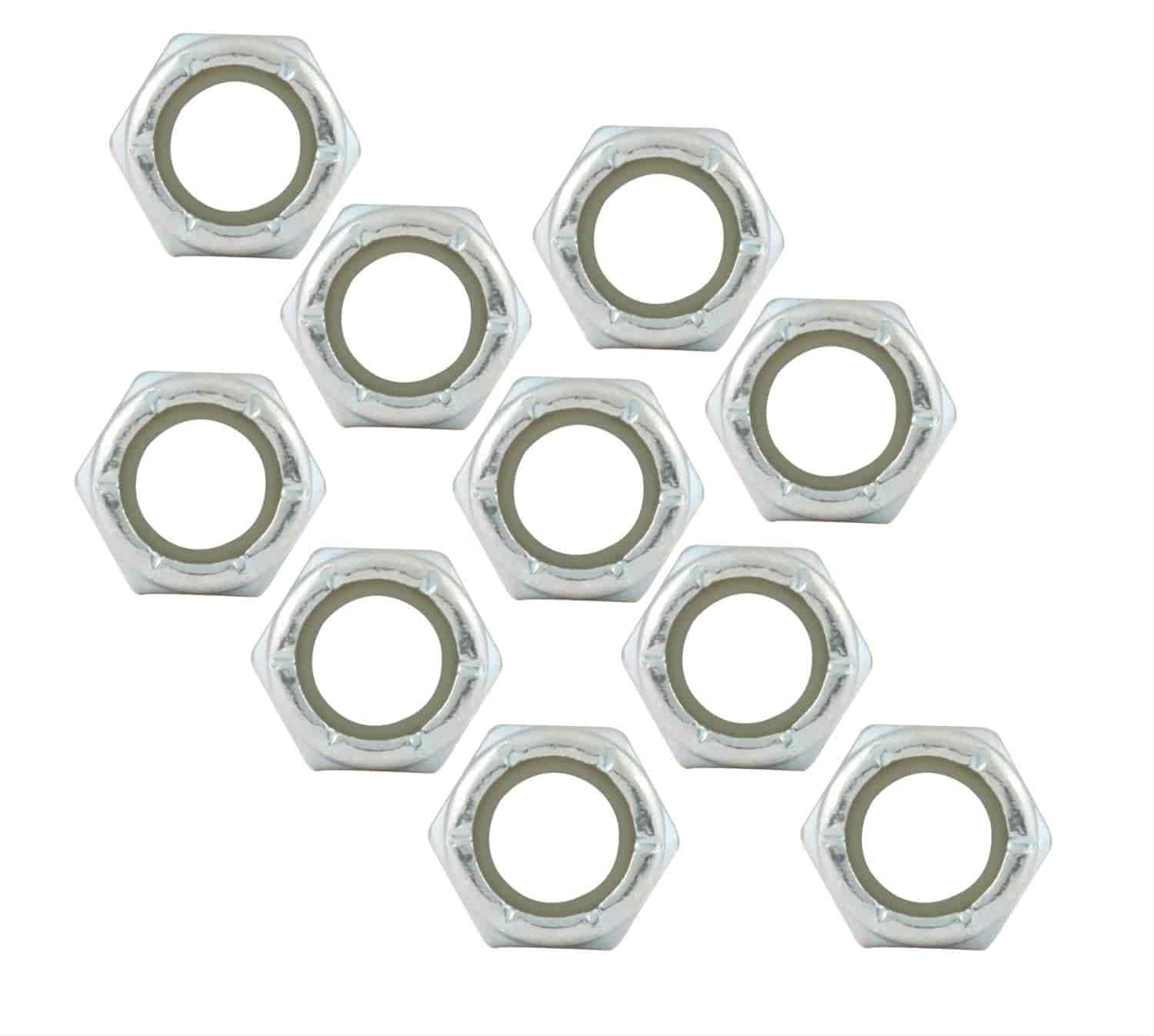 Fine Thread Hex Nuts Thin With Nylon Inserts 3/8"-24