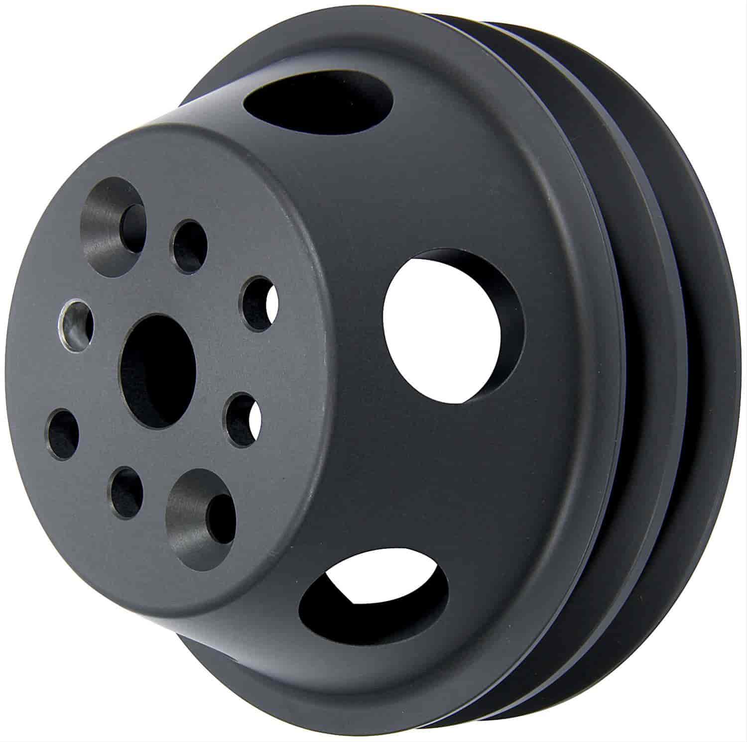 1:1 Water Pump Pulley, Small Block Chevy, for Short Water Pump - Anodized Black