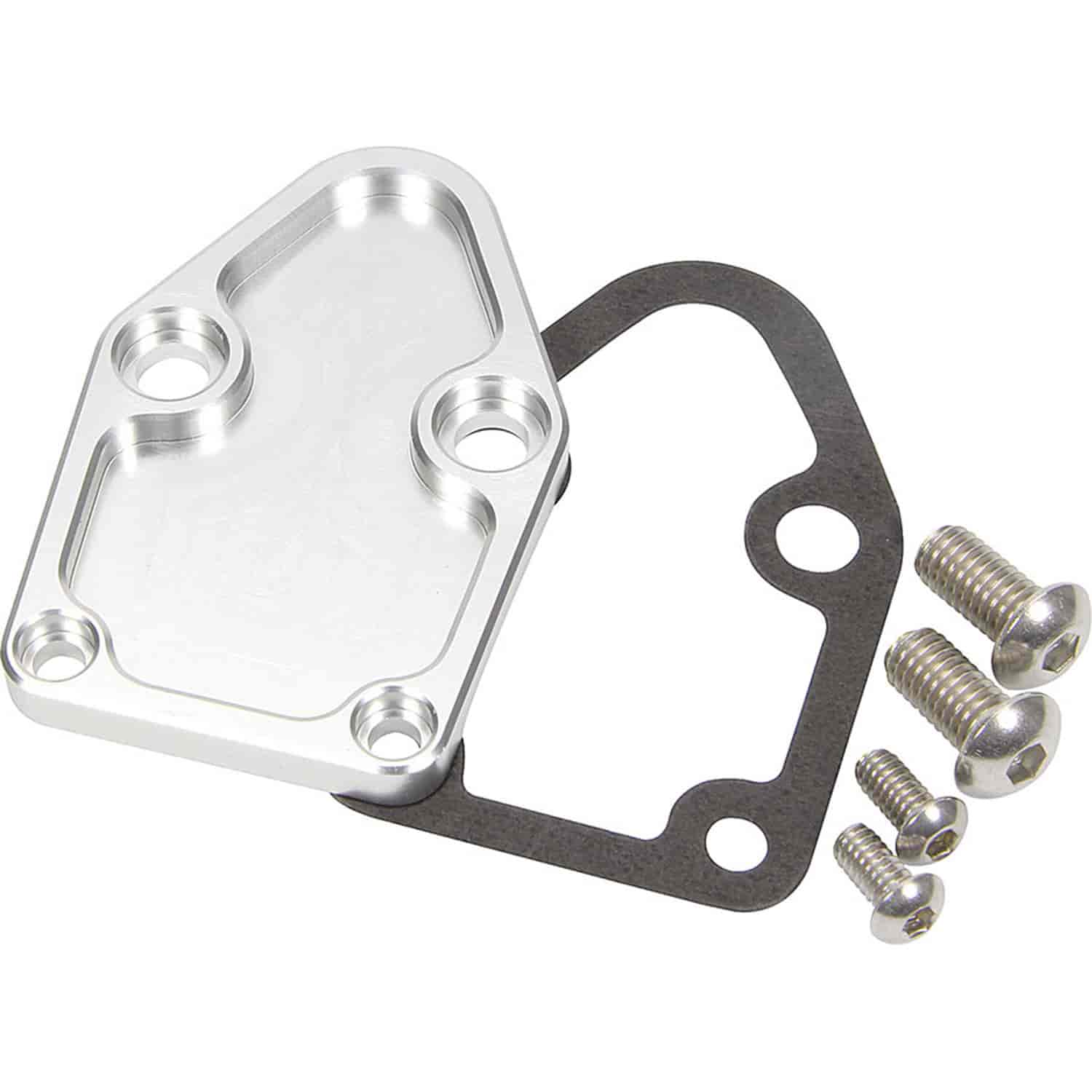 Small Block Chevy Fuel Pump Block-Off Plate Clear