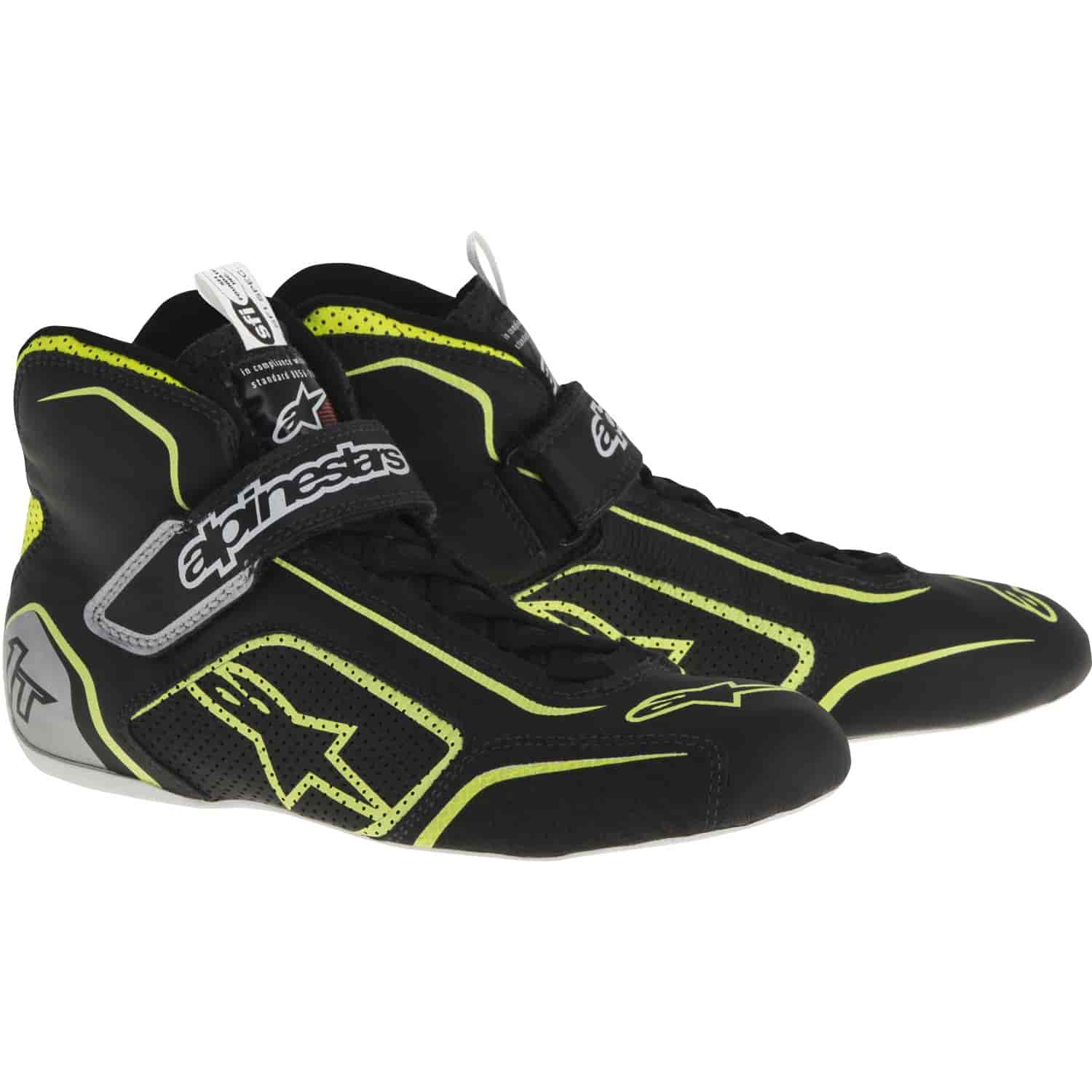 Tech 1-T Shoes Black/Fluorescent Yellow SFI 3.3/5