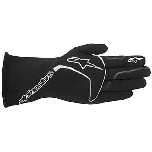 Tech 1 Race Gloves Black/White SFI 3.3/5