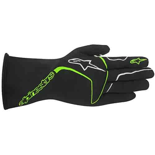 Tech 1 Race Gloves Black/Fluorescent Green SFI 3.3/5