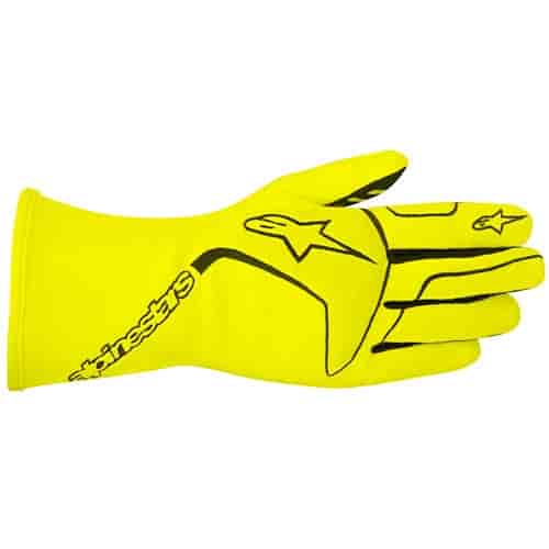 Tech 1 Race Gloves Yellow Fluorescent