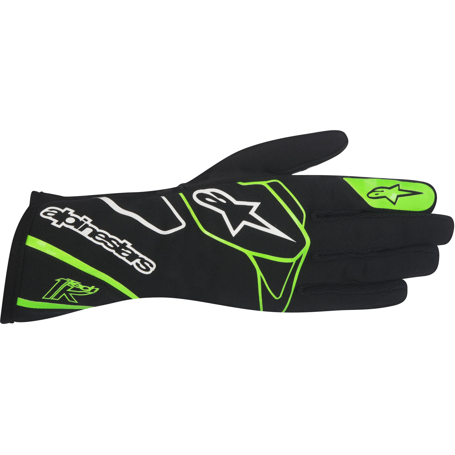Tech 1-K Gloves Black/Green Fluorescent