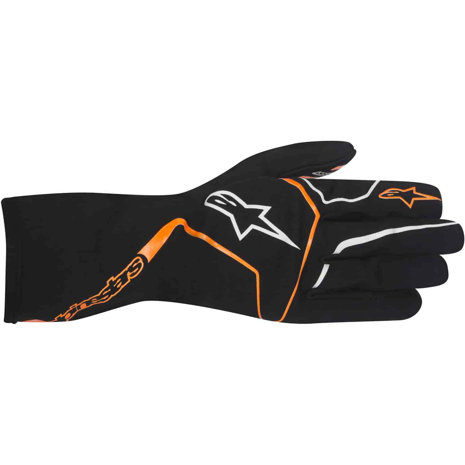Tech 1-K Race Gloves Black/Orange Fluorescent