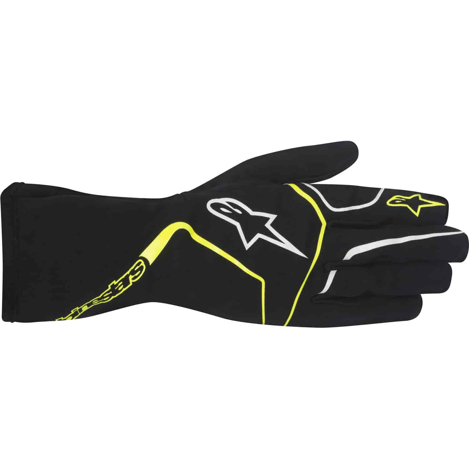 Tech 1-K Race S Youth Gloves Black/Yellow Fluorescent