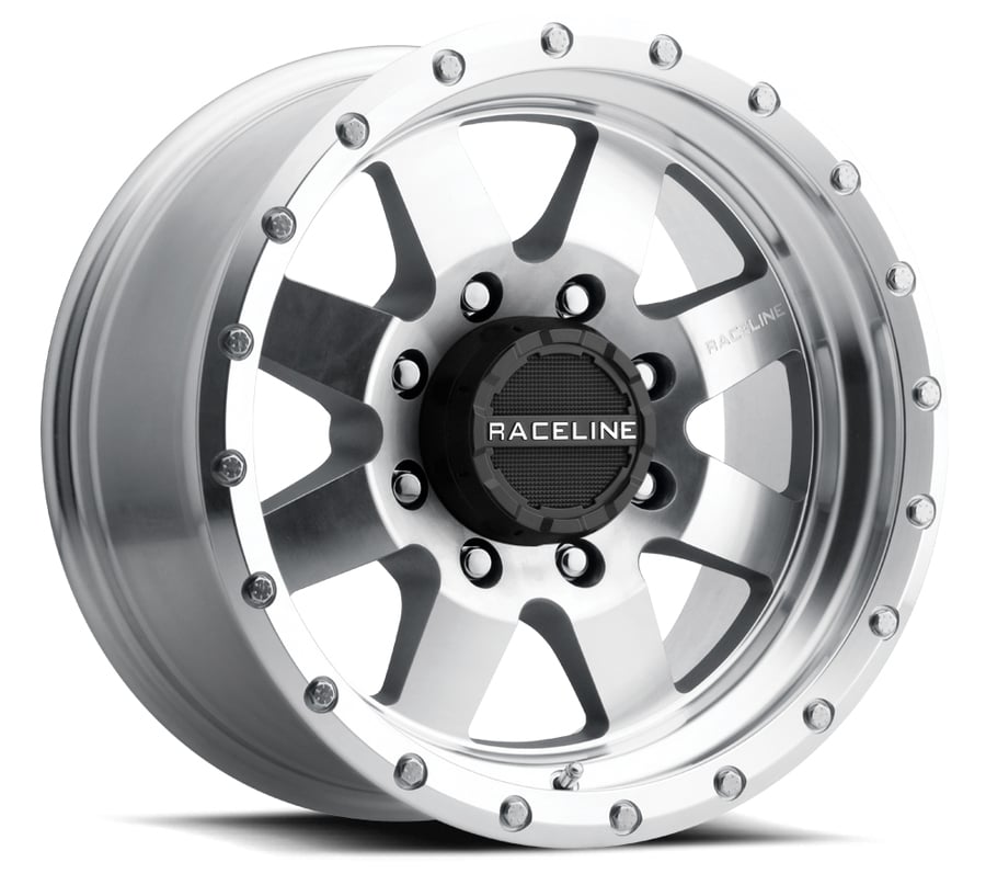 935MC Spike Wheel Size: 17 X 9" Bolt Pattern: 8X170 mm [Machined and Clear-Coat w/ Simulated Beadlock]