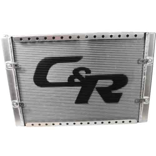 Radiator Lightweight Dirt Late Model Ford style Single Pass Single Row 36mm 28 x 18-1/2 two -16 male