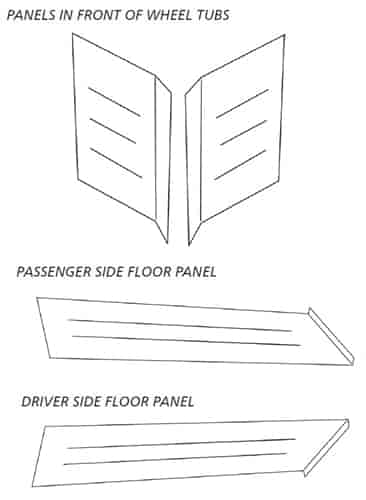 Aluminum Floor Panel Kit 4 Link Rear Suspension
