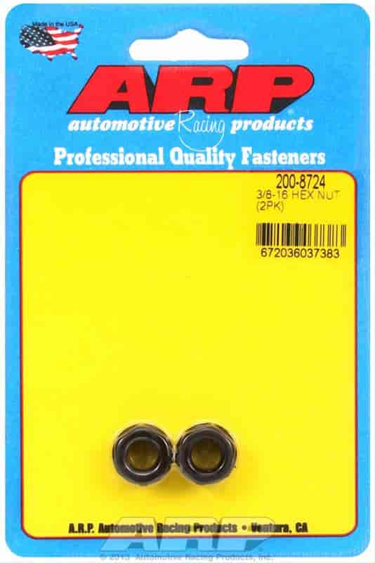 Black Oxide Hex Nuts 3/8"-16 Flanged