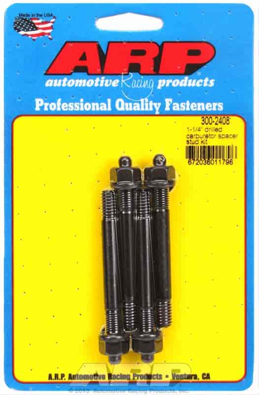 Carb Stud Kit 1-1/4" Moroso Spacer, (Drilled for NASCAR Wire Seal) 5/16" x 3.200 O.A.L.