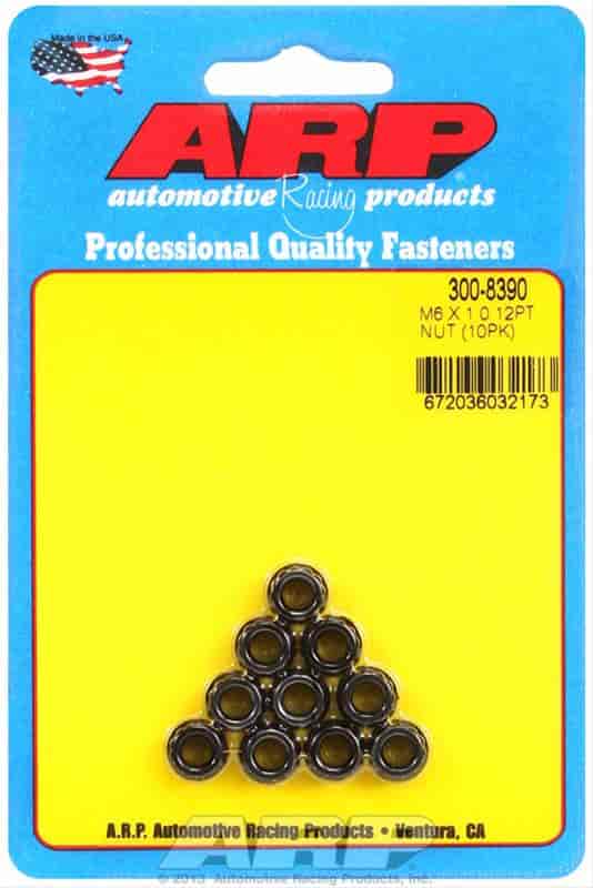 Black Oxide 12-Point Nuts M6 x 1.00