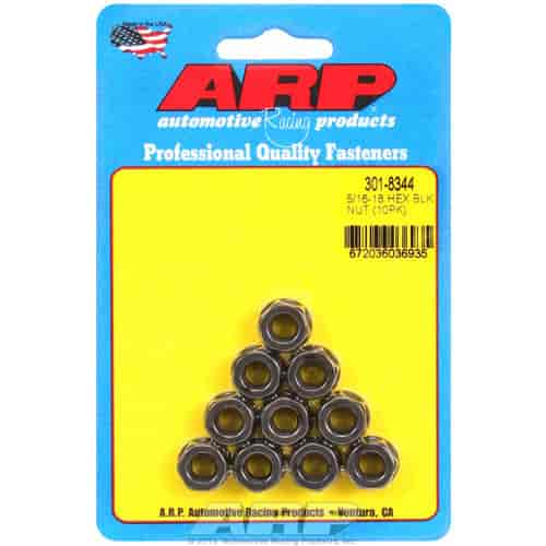 Black Oxide Hex Nuts 5/16"-18 Flanged