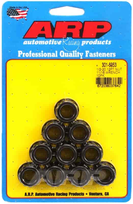 Black Oxide 12-Point Nuts 1/2 in.-20 [11/16 in.]