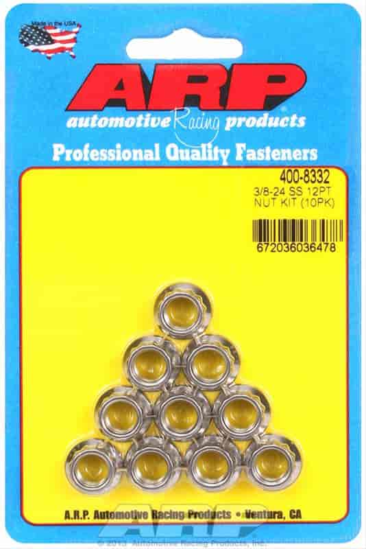 Stainless Steel 12-Point Nuts 3/8"-24