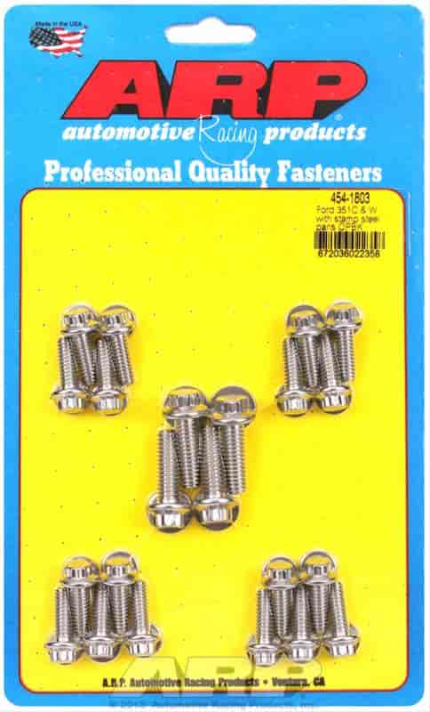 Stainless Steel Oil Pan Bolts Ford 351C/351W (With Stamped Steel Pan)