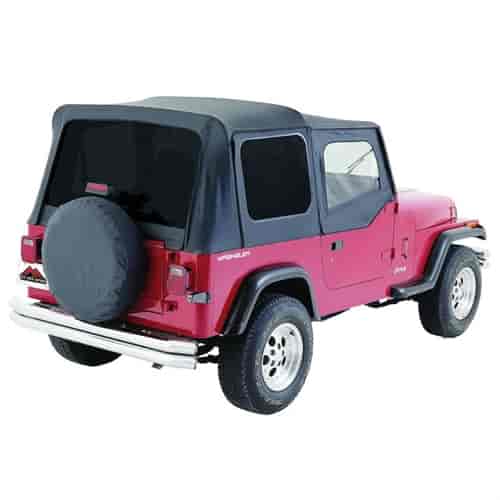 Black Denim Replacement Soft Top w/ Tinted Windows for 1988-1995 Jeep Wrangler YJ