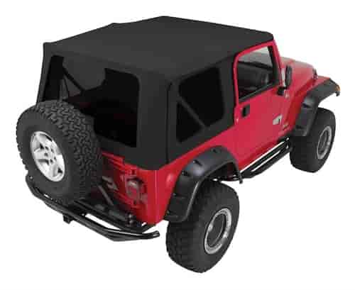 Black Denim Replacement Soft Top w/ Tinted Windows for 1988-1995 Jeep Wrangler TJ